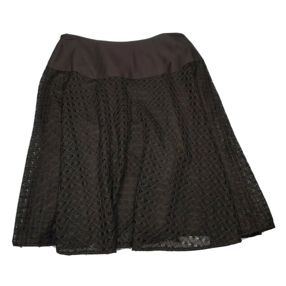 For The Republic Brown A-Line Lace Skirt